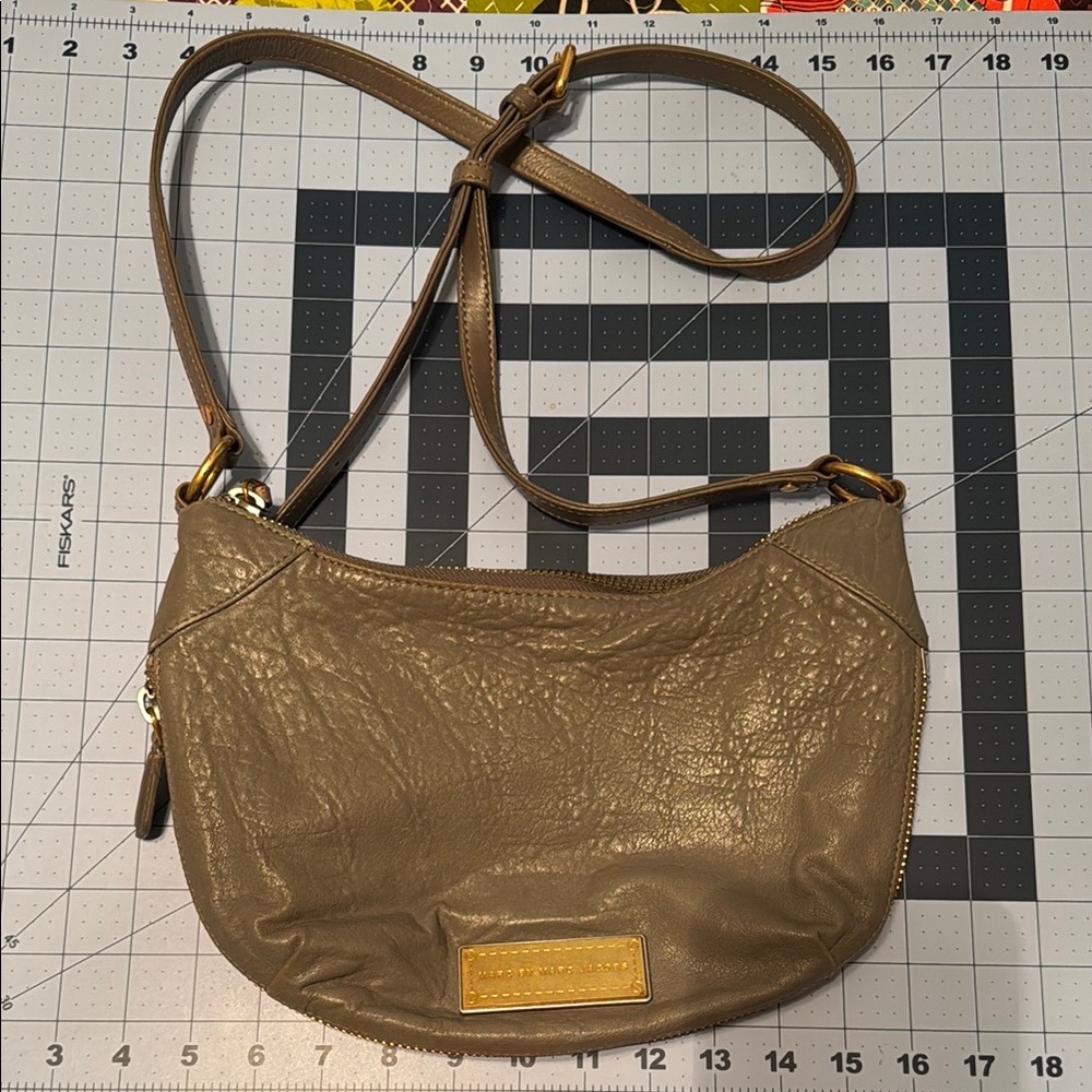 Marc by Marc warm gray leather crossbody bag